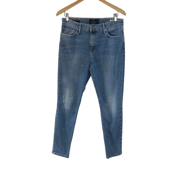 Lucky Brand Brooke Skinny Light Wash Jean 10/30 Back Logo Tab Blue Denim Pockets - Picture 1 of 10